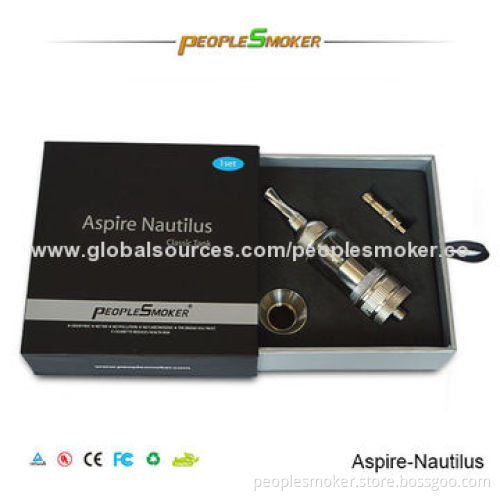 Huge Capacity Aspire Airflow Adjustable Glass Tube Clearomizer, Stainless Steel, 23.45mm Diameter